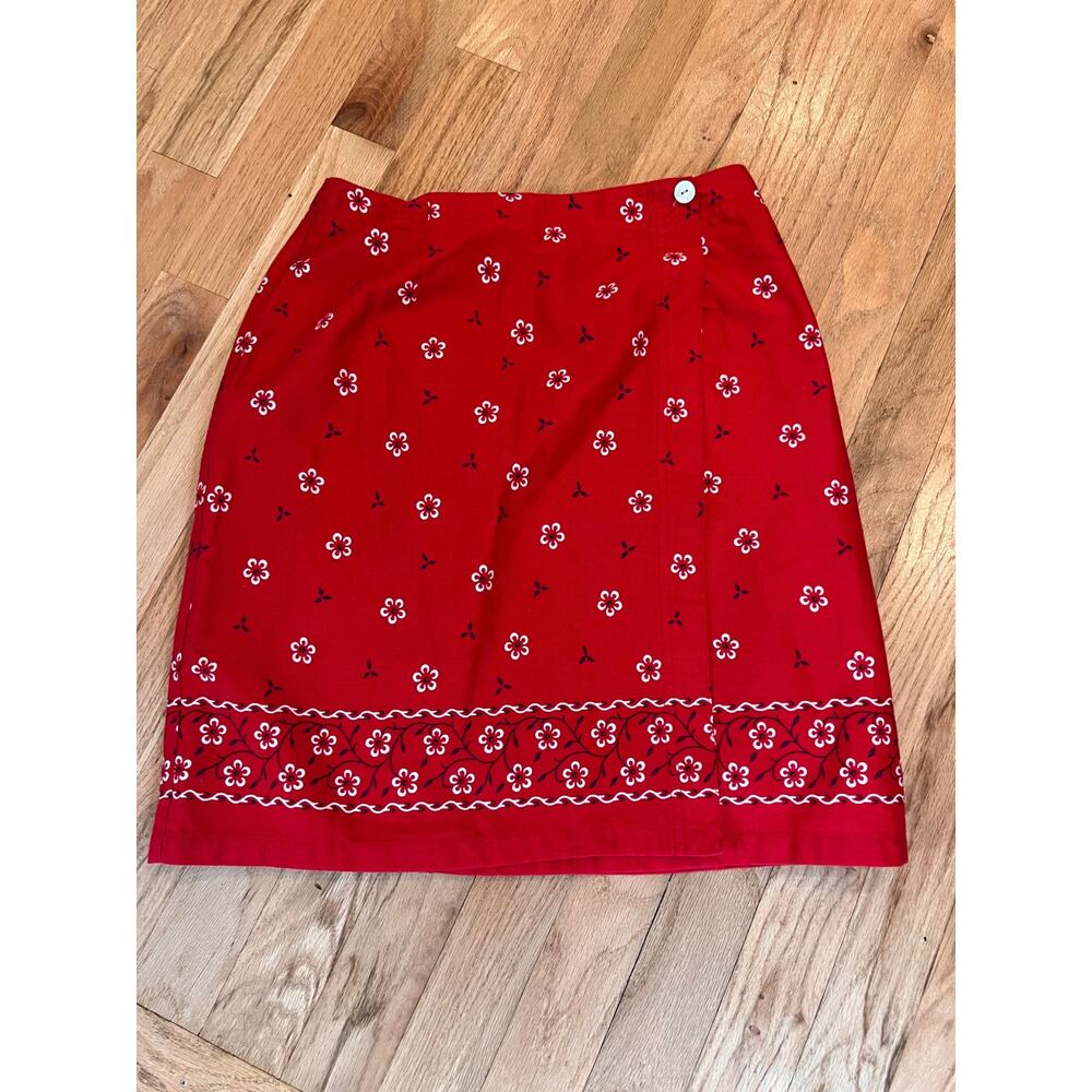 Real Comfort Vintage Red Wrap Skirt